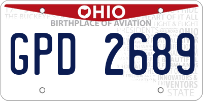 OH license plate GPD2689