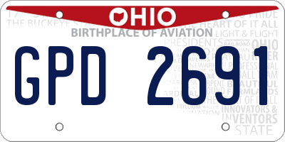OH license plate GPD2691