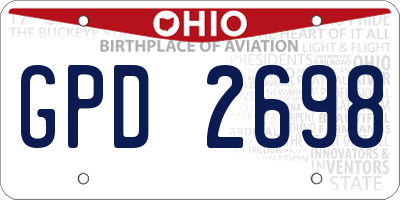 OH license plate GPD2698