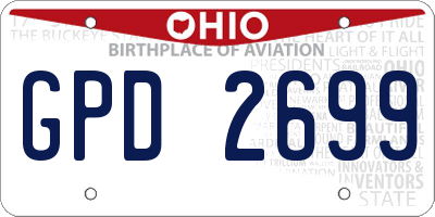 OH license plate GPD2699