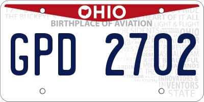 OH license plate GPD2702