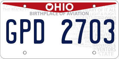 OH license plate GPD2703