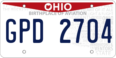 OH license plate GPD2704