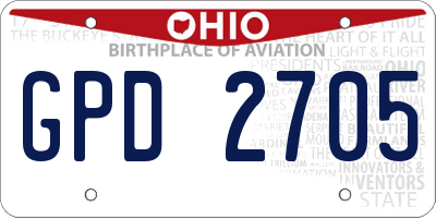 OH license plate GPD2705