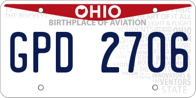 OH license plate GPD2706