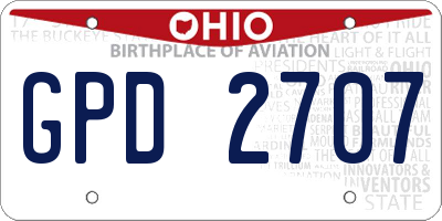 OH license plate GPD2707
