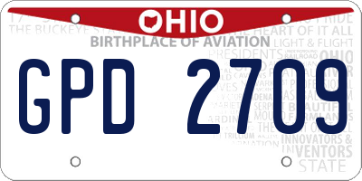 OH license plate GPD2709