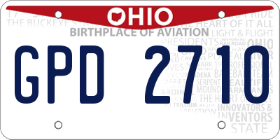 OH license plate GPD2710