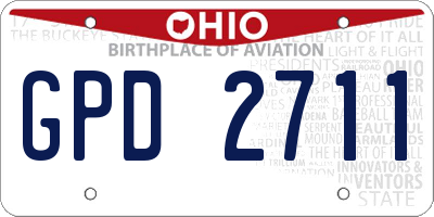 OH license plate GPD2711