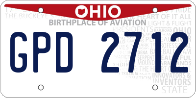 OH license plate GPD2712