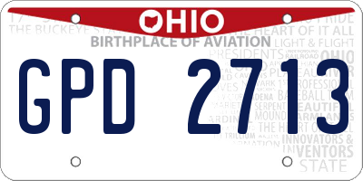 OH license plate GPD2713