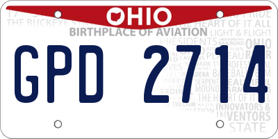 OH license plate GPD2714