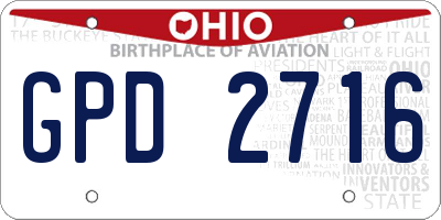 OH license plate GPD2716