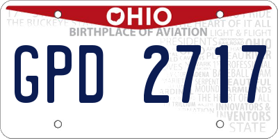 OH license plate GPD2717
