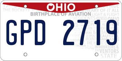 OH license plate GPD2719