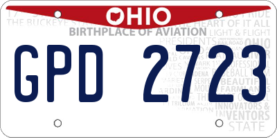 OH license plate GPD2723