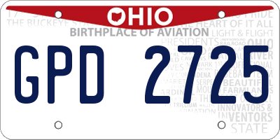OH license plate GPD2725