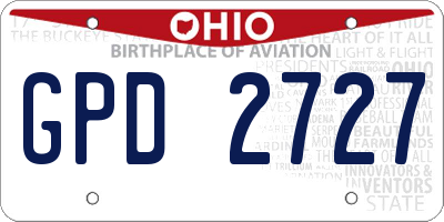 OH license plate GPD2727