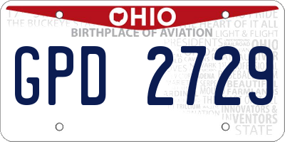 OH license plate GPD2729