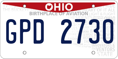 OH license plate GPD2730