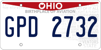 OH license plate GPD2732