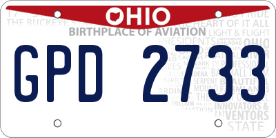 OH license plate GPD2733