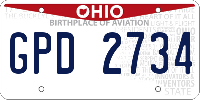 OH license plate GPD2734