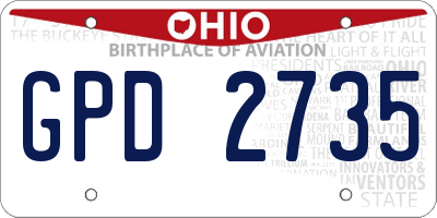 OH license plate GPD2735