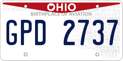 OH license plate GPD2737