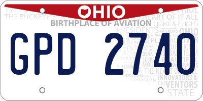 OH license plate GPD2740
