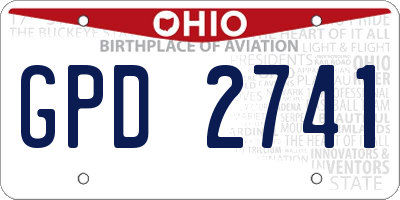 OH license plate GPD2741