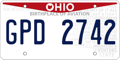 OH license plate GPD2742