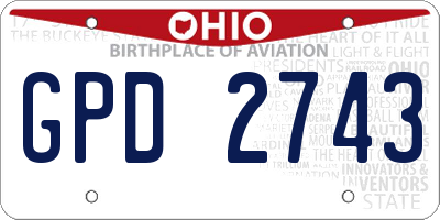 OH license plate GPD2743