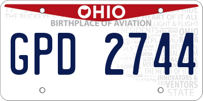 OH license plate GPD2744