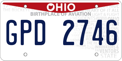 OH license plate GPD2746