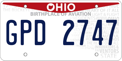 OH license plate GPD2747