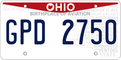 OH license plate GPD2750