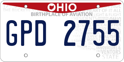 OH license plate GPD2755