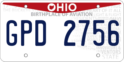 OH license plate GPD2756