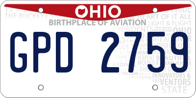 OH license plate GPD2759