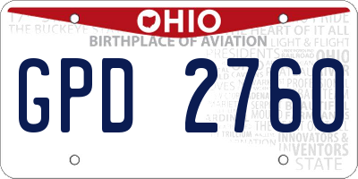 OH license plate GPD2760
