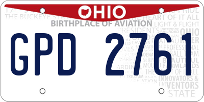 OH license plate GPD2761