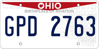 OH license plate GPD2763