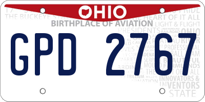 OH license plate GPD2767