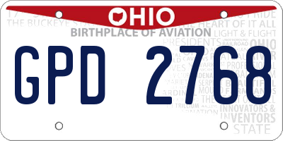 OH license plate GPD2768