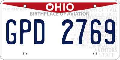 OH license plate GPD2769