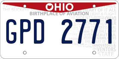 OH license plate GPD2771