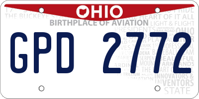 OH license plate GPD2772