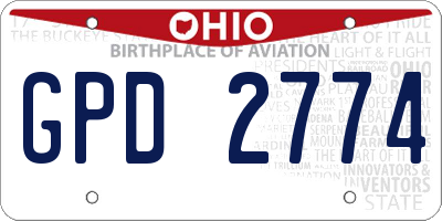 OH license plate GPD2774