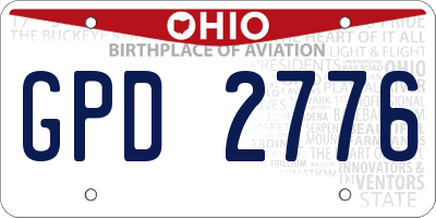 OH license plate GPD2776